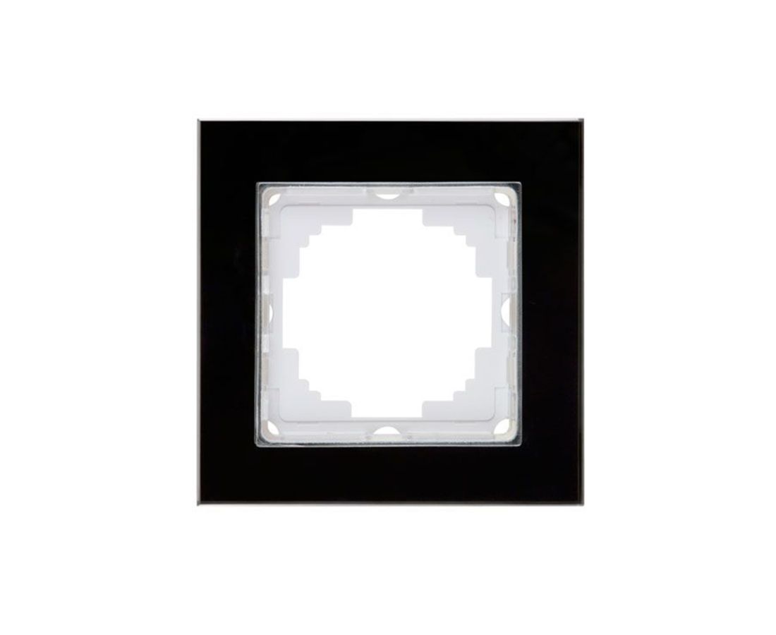 მინის ერთიანი ჩარჩო alegra black - 25BL0091 — როზეტები და ჩამრთველები